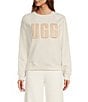 Color:Nimbus/Sand - Image 1 - UGG® Madeline Fuzzy Logo Long Sleeve Coordinating Lounge Sweatshirt