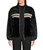 Color:Black Heritage Braid - Image 1 - Marlene Faux Fur Braided Full Zip Pocketed Jacket