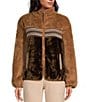 Color:CHBI - Image 4 - Marlene Faux Fur Braided Full Zip Pocketed Jacket