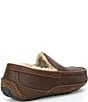 Color:Tan - Image 2 - Men's Ascot Leather Slip-On Slippers