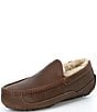 Color:Tan - Image 4 - Men's Ascot Leather Slip-On Slippers