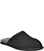 Color:Black - Image 1 - Men's Scuff Leather Slippers