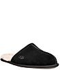 Color:Black - Image 1 - Men's Scuff Suede Slippers