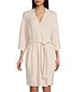 Color:Oatmeal Heather - Image 1 - UGG® Monrose Peached Knit 3/4 Sleeve Cozy Robe