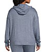 Color:Navy Heather - Image 2 - UGG® Plus Size Elettra Solid Brushed Knit Long Sleeve Coordinating Lounge Hoodie