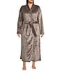 UGG UGG® Plus Size Marlow Long Sleeve Double Fleece Long Wrap Cozy Robe, Color:Charcoal - Image 1