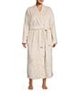 Color:Moonbeam - Image 1 - UGG® Plus Size Marlow Long Sleeve Double Fleece Long Wrap Cozy Robe