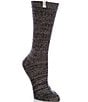 Color:Grey Black - Image 1 - Rib Knit Slouchy Crew Socks