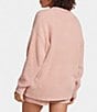 Color:Rose Tea - Image 2 - UGG® Riz Recycled Polyester Cozy Ribbed Knit Crew Neck Drop Shoulder Long Sleeve Coordinating Lounge Top