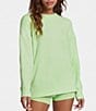 Color:Verdigris - Image 1 - UGG® Riz Recycled Polyester Cozy Ribbed Knit Crew Neck Drop Shoulder Long Sleeve Coordinating Lounge Top