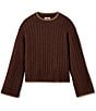 UGG Rylynn Cable Knit Long Bell Sleeves Round Neck Coordinating Pullover - Image 5