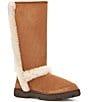Color:Chestnut - Image 1 - Sunburst Tall Cuffable Sheepskin Boots