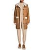 Color:Chestnut - Image 3 - UGG® Takara Faux Shearling Collared Button Front Jacket
