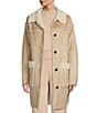 Color:Sand - Image 1 - UGG® Takara Faux Shearling Collared Button Front Jacket