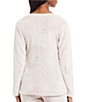 Color:Moonbeam - Image 2 - UGG® Top Daisy Fleece Cotton Blend V-Neck Long Sleeve Coordinating Lounge Top