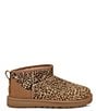 Color:Chestnut - Image 2 - Ultra Mini Speckles Leopard Print Calf Hair Booties