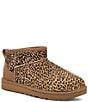 Color:Chestnut - Image 1 - Ultra Mini Speckles Leopard Print Calf Hair Booties