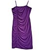 Color:Plum - Image 1 - Big Girls 10-16 Fitted Ruched Dress