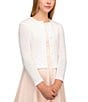 Color:Ivory - Image 1 - Big Girls 7-16 Button Up Cardigan