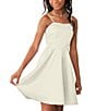 Color:Ivory - Image 1 - Big Girls 7-16 Fit And Flare Satin Dress