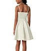 Color:Ivory - Image 2 - Big Girls 7-16 Fit And Flare Satin Dress