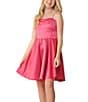 Color:Fuchsia - Image 1 - Big Girls 7-16 Fit And Flare Satin Dress