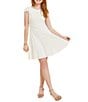 Color:Ivory - Image 2 - Big Girls 7-22 Flutter Sleeve A-Line Dress