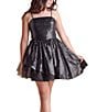 Color:Black - Image 1 - Big Girls 7-22 Peek-A-Boo Sequin Fit-And-Flare Dress
