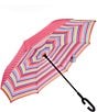 Color:Pink/Marianne Bright - Image 1 - Unbelievabrella™ Dual Cover Fashion Print Reverse Umbrella