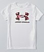 Color:White - Image 1 - Big Girls 7-16 Short Sleeve UA Tech Solid Print Logo T-Shirt