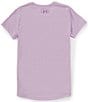 Color:Purple Ace - Image 2 - Big Girls 7-16 Short Sleeve UA Tech Solid Print Logo T-Shirt
