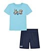 Color:Sky Blue - Image 1 - Little Boys 2T-7 Short Sleeve Logo Tackle Box T-Shirt & Shorts Set