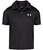 Color:Black - Image 1 - Little Boys 2T-7 Short Sleeve Match Play Solid Polo Shirt