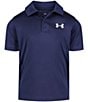 Color:Midnight Navy - Image 1 - Little Boys 2T-7 Short Sleeve Match Play Solid Polo Shirt