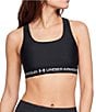 Under Armour Solid Double Layer HeatGear Scoop Neck Cross Back Sports Bra - Image 1