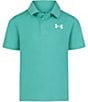Color:Radial Turquoise/White - Image 1 - Baby Boys 12-24 Months Short Sleeve Matchplay Solid Polo Shirt