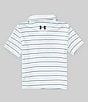 Color:Distant Gray - Image 2 - Baby Boys 12-24 Months Short Sleeve UA Match Play Stripe Polo T-Shirt