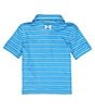 Color:Viral Blue - Image 2 - Baby Boys 12-24 Months Short Sleeve UA Match Play Stripe Polo T-Shirt
