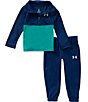 Under Armour Baby Boys Long Sleeve Twist Tech Quarter Zip Top & Jogger Pants Set - Image 2