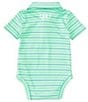 Color:Matrix Green - Image 2 - Baby Boys Newborn-12 Months Short Sleeve UA Match Play Stripe Polo Bodysuit