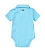 Color:Fresco Blue - Image 2 - Baby Boys Newborn-12 Months Short Sleeve UA Match Twist Bodysuit