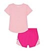 Color:Pink - Image 2 - Baby Girls 12-24 Months Short Sleeve Ice Cream T-Shirt & Shorts Set