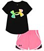 Color:Black - Image 1 - Baby Girls 12-24 Months Short Sleeve Sway Jersey T-Shirt and Core Shorts Set