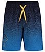 Color:Viral Blue - Image 1 - Big Boys 8-20 Printed 7#double; Inseam Volley Swim Trunks