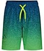 Color:Matrix Green - Image 1 - Big Boys 8-20 Printed 7#double; Inseam Volley Swim Trunks