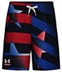 Color:Midnight Navy - Image 1 - Big Boys 8-20 Flag Streamer Volley Swim Shorts