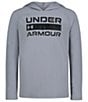 Color:Steel - Image 1 - Big Boys 8-20 Long Sleeve Hooded UPF Shirt