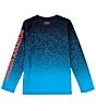 Color:Midnight Navy - Image 2 - Big Boys 8-20 Long Sleeve Illumine Gradient Logo Shirt