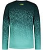 Color:Hydro Teal Radial Turquoise/HVY - Image 2 - Big Boys 8-20 Long Sleeve Illumine Gradient Logo Shirt