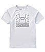 Color:Mod Gray - Image 1 - Big Boys 8-20 Short Sleeve UA Tech™ Hybrid Print T-Shirt